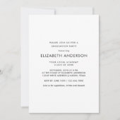 Invitation Chic Black & White Typography Graduation Party (Devant)