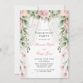 Invitation Chic blanc Canopée rose Floral (Devant)