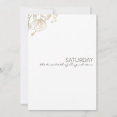 Invitation Chic blanc élégant dentelle or mariage (Dos)