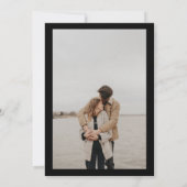 Invitation Chic blanc noir 2 photos calligraphie mariage (Dos)