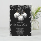 Invitation Chic Blanc Noir Balls Stars Vacances (Debout devant)