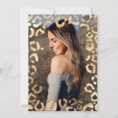Invitation Chic Blanc Or Cheetah Leopard Quinceañera Photo (Dos)
