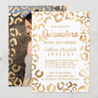 Chic Blanc Or Cheetah Leopard Quinceañera Photo