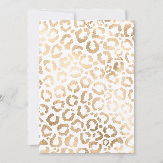 Invitation Chic Blanc Or Cheetah Leopard Sweet 16 (Dos)