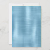 Invitation Chic bleu aqua goutte parties scintillant monogram (Dos)