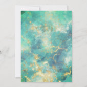 Invitation Chic bleu turquoise or parties scintillant gouttes (Dos)