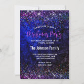 Invitation Chic bleu violet fausse parties scintillant Noël (Devant)