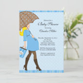 Invitation Chic Blonde Enceinte Baby shower (Debout devant)