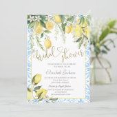Invitation Chic Blooming Lemons Bridal Shower  (Debout devant)
