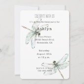 Invitation Chic Blue Dragonflies Anniversaire (Devant)