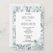 Invitation Chic Blue Dragonfly Dream Fête des mariées florale (Devant)