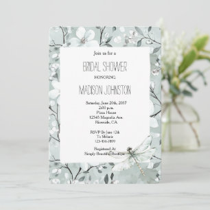 Invitation Chic Blue Dragonfly Dream Fête des mariées florale