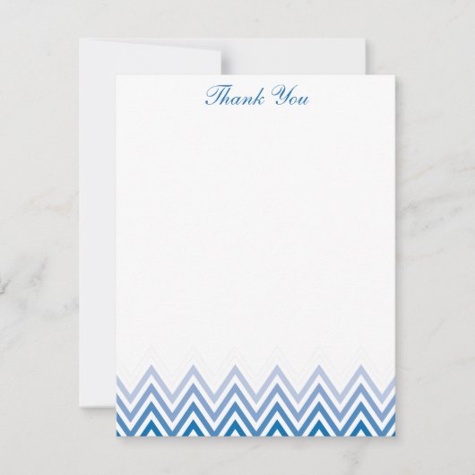 Invitation Chic Blue Ombre Chevrons (Devant)