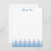 Invitation Chic Blue Ombre Chevrons (Devant / Derrière)