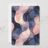 Invitation Chic Blue Rose Abstrait Anniversaire (Dos)