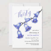 Invitation Chic Bluebell Flower Blossom 30e anniversaire (Devant)