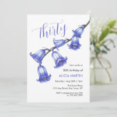 Invitation Chic Bluebell Flower Blossom 30e anniversaire (Debout devant)
