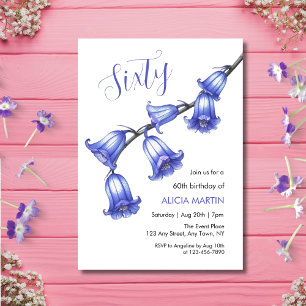 Invitation Chic Bluebell Flower Blossom 60e anniversaire