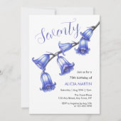 Invitation Chic Bluebell Flower Blossom 70e anniversaire (Devant)