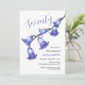 Invitation Chic Bluebell Flower Blossom 70e anniversaire (Debout devant)