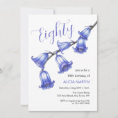 Invitation Chic Bluebell Flower Blossom 80e anniversaire (Devant)