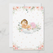 Invitation Chic Blush Floral Doux dormant bébé fille douche  (Dos)