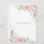 Invitation Chic Blush Floral Fête des mariées géométrique (Dos)