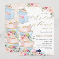 Chic Blush Floral High Tea Party Fête des mariées