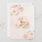 Invitation Chic Blush Floral mignon Bébé Cerf Fille Baby show (Dos)