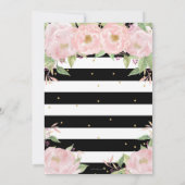 Invitation Chic Blush Floral Paris Anniversaire Tour Eiffel (Dos)