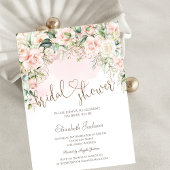 Invitation Chic Blush Flowers Bridal Shower