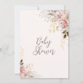 Invitation Chic Blush Gold Cow Calf Baby shower (Dos)