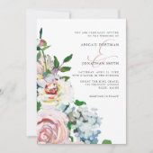 Invitation Chic Blush Pastel Aquarelle Flores Mariage (Devant)