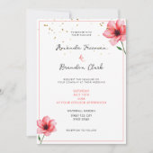 Invitation Chic Blush Pink Floral Confetti Frame Wedding (Devant)