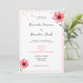 Invitation Chic Blush Pink Floral Confetti Frame Wedding (Debout devant)