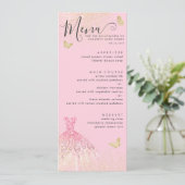 Invitation Chic Blush Pink Gold Parties scintillant Gown Quin (Debout devant)