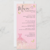 Invitation Chic Blush Pink Gold Parties scintillant Gown Quin (Devant)