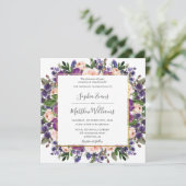 Invitation Chic Blush Plum Lavender Purple FlorMariage (Debout devant)