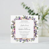 Invitation Chic Blush Plum Lilac Purple FlorMariage (Debout devant)