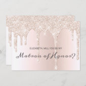 Invitation Chic Blush Rose Driving Parties scintillant Matron (Devant / Derrière)