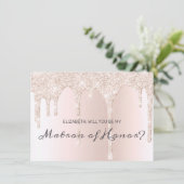 Invitation Chic Blush Rose Driving Parties scintillant Matron (Debout devant)