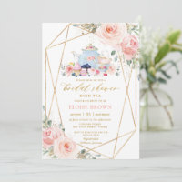 Chic Blush Rose Floral High Tea Fête des mariées