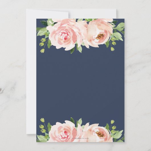Invitation Chic Blush rose Floral Mariage (Dos)