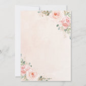Invitation Chic Blush rose Floral or Baby shower géométrique (Dos)