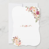 Invitation Chic Blush Rose Floral or Chalice Sainte Communion (Dos)