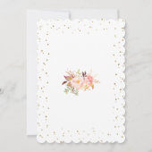 Invitation Chic Blush Rose Floral Or Première Communion Saint (Dos)