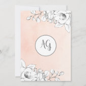 Invitation Chic Blush rose moderne blanc floral 30e anniversa (Dos)