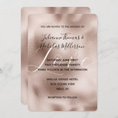 Invitation Chic Blush Rose rose blanc Mariage d'amour (Devant / Derrière)
