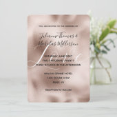Invitation Chic Blush Rose rose blanc Mariage d'amour (Debout devant)