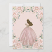 Invitation Chic Blush Rose Roses Floral Princess Quinceañera (Dos)